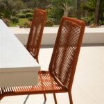 Amelia 6 Seater Pale Grey Concrete Garden Dining Set with Ryder Burnt Orange Chairs - Image 7