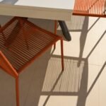 Amelia 6 Seater Pale Grey Concrete Garden Dining Set with Ryder Burnt Orange Chairs - Image 10
