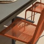 Amelia 6 Seater Dove Grey Concrete Garden Dining Set with Ryder Burnt Orange Chairs - Image 5