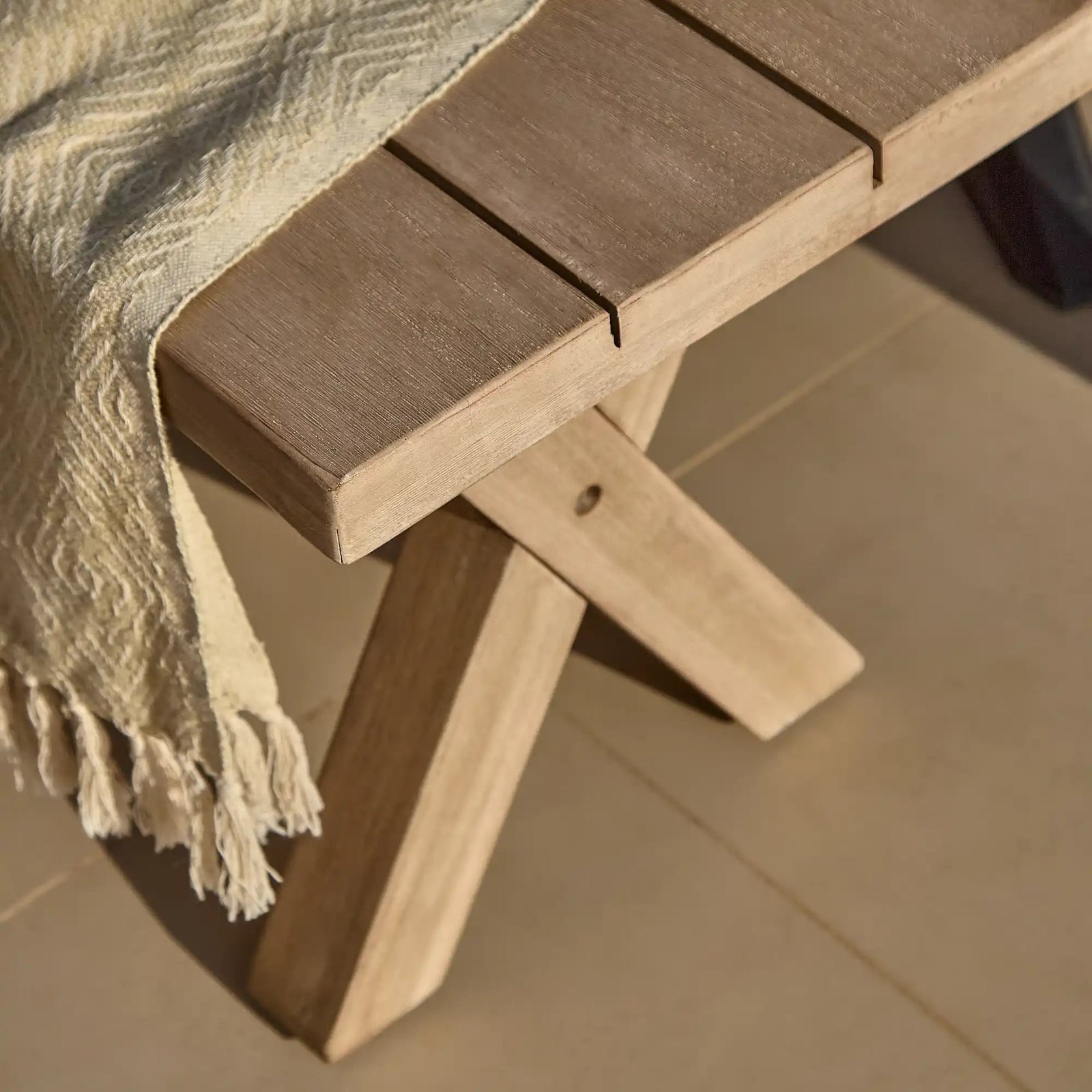 Shiro 6 Seater Wooden Garden Dining Set with 4 Imani Chairs & Charlotte Bench - Whitewash - Image 13