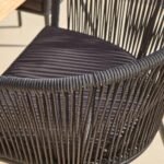 Hali 6 Seater Wooden Outdoor Dining Set with Hali Black Chairs & Grey LED Premium Cantilever Parasol  - 235cm - Image 9