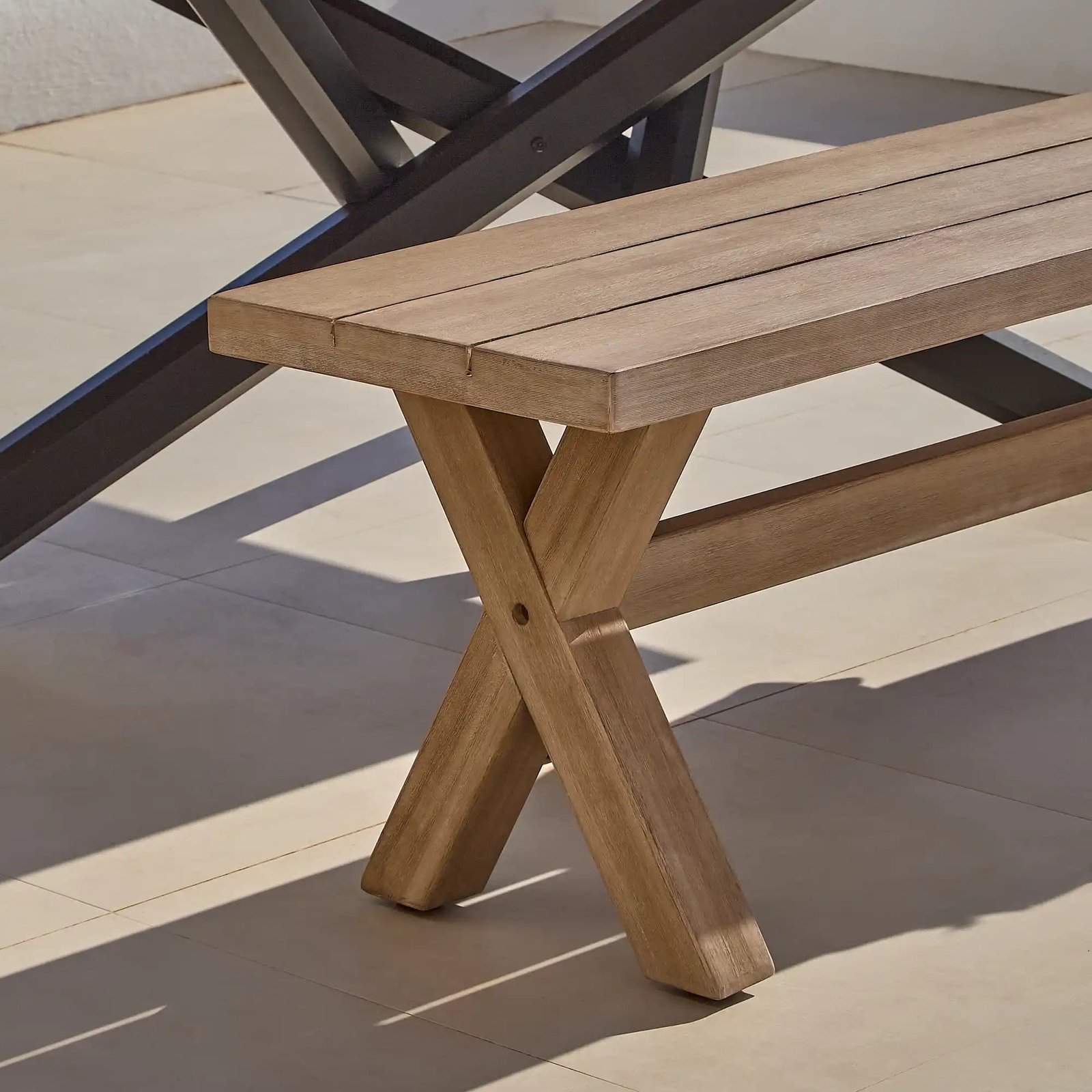 Amelia 6 Seater Wooden Garden Dining Set with 4 Shiro Cushioned Chairs & Charlotte Bench - Image 19