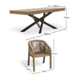 Amelia 6 Seater Wooden Garden Dining Set with 6 Nala Chairs - Image 22