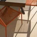 Amelia 6 Seater Dove Grey Concrete Garden Dining Set with Ryder Burnt Orange Chairs - Image 7