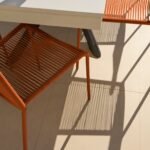Amelia 6 Seater Pale Grey Concrete Garden Dining Set with Ryder Burnt Orange Chairs - Image 8