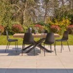 Amelia 6 Seater Wooden Garden Dining Set with Wren Black Chairs - Image 6