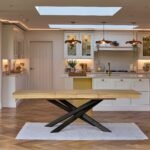 Amelia Pale Oak Wood Dining Table - Extendable - Black Legs