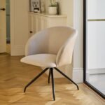 Archer Office Swivel Chair - Soft Beige with Black legs