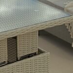 Aria Rattan Garden Raising Coffee Table - Light Grey - Image 6