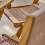 Ashby 6 Seater Wooden Round Garden Dining Set with 6 Cove Rope Chairs & Grey Parasol  - 160cm - Image 5