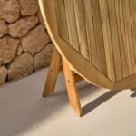 Ashby 6 Seater Wooden Round Garden Dining Set with 6 Cove Rope Chairs & Grey Parasol  - 160cm - Image 10