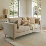 Emily 2 Seater Sofa - Soft Beige with Whitewash Oak Legs