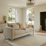 Emily 2 Seater Sofa - Soft Beige with Whitewash Oak Legs - Image 2