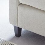 Ava Light Beige Boucle Armchair - Black Oak Legs - Image 7