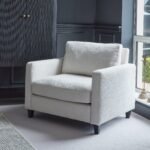 Ava Light Beige Boucle Armchair - Black Oak Legs - Image 4