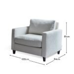 Ava Light Beige Boucle Armchair - Black Oak Legs - Image 9