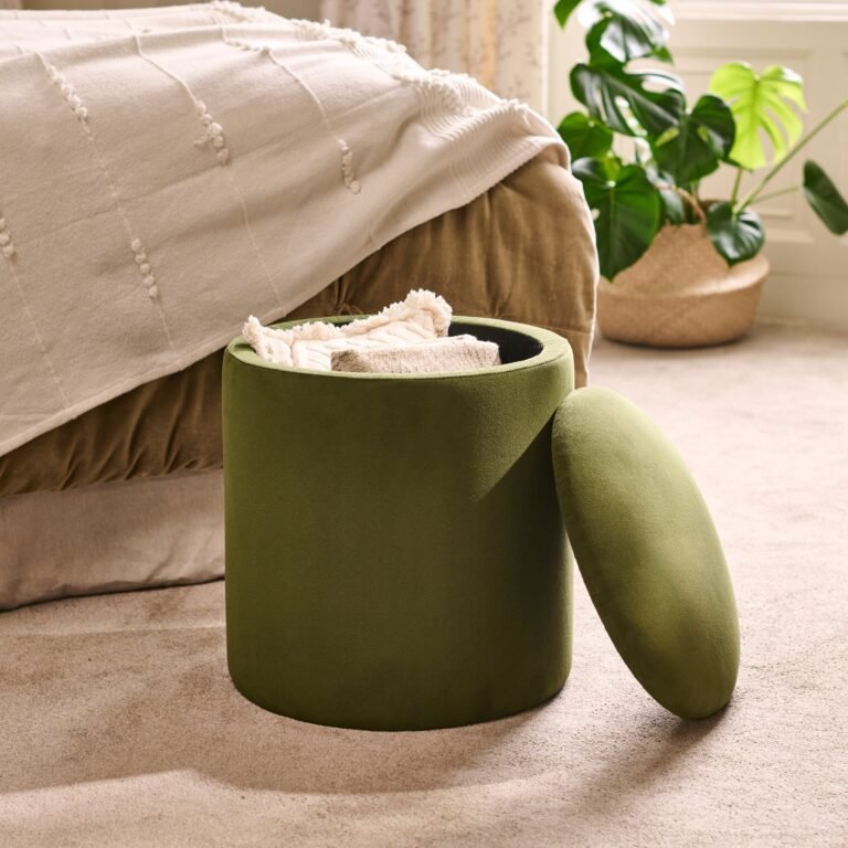 Abigail 41cm Drum Stool Fern Green 2 Creative water features and exterior