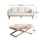 Akira 6 Seater Wooden Garden Sofa Set with Coffee Table - Image 5