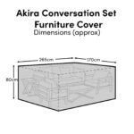 Rectangular Rain Cover 265x170x80cm - Akira Conversation Set - Elowen 6 Seater with Elowen or Sasha Chairs