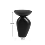 Alder Mango Wood Round Side Table - Jet Black - Image 6