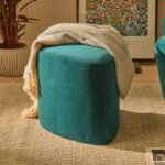 Alder Footstool - Deep Teal