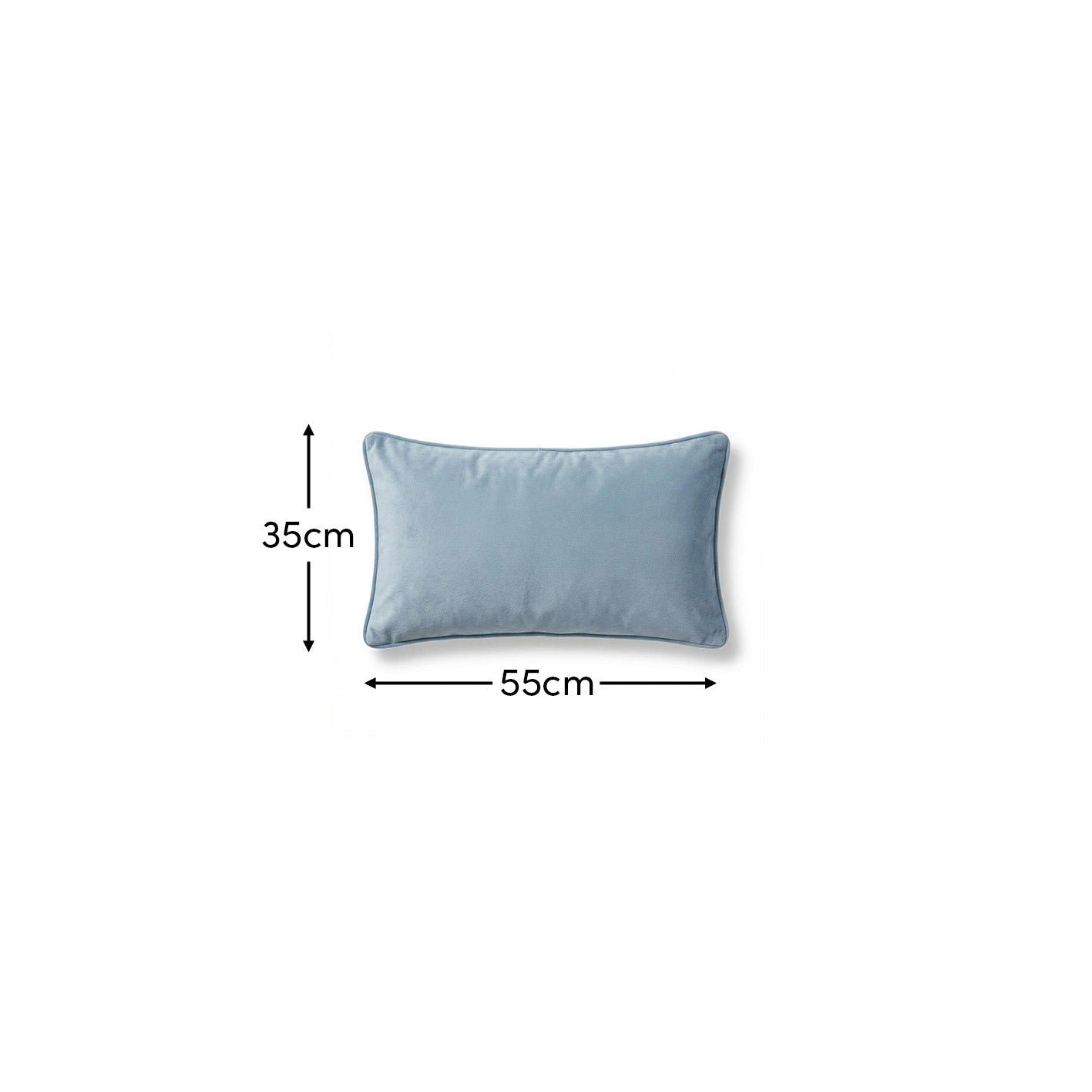 Alford 35x55cm Velvet Piped Edge Scatter Cushion Cover - Cornflower Blue - Image 7