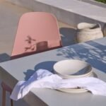 Amelia 6 Seater Pale Grey Concrete Garden Dining Set with Wren Dusty Pink Chairs - Image 8