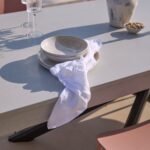 Amelia 6 Seater Pale Grey Concrete Garden Dining Set with Wren Dusty Pink Chairs - Image 9