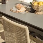 Amelia 6 Seater Dove Grey Concrete Garden Dining Set with Ryder Clay Chairs - Image 3