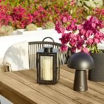 Amelia 6 Seater White Acacia Wood Black Legs Garden Dining Set - Hali Black Chairs - Image 4