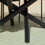 Amelia 6 Seater White Acacia Wood Black Legs Garden Dining Set - Hali Black Chairs - Image 9