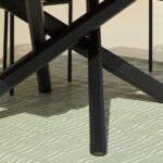 Amelia 8 Seater White Acacia Wood Black Legs Garden Dining Set - Hali Black Chairs - Image 12
