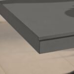 Amelia 6 Seater Concrete Garden Dining Table - Metal Legs - Dove Grey - Image 3