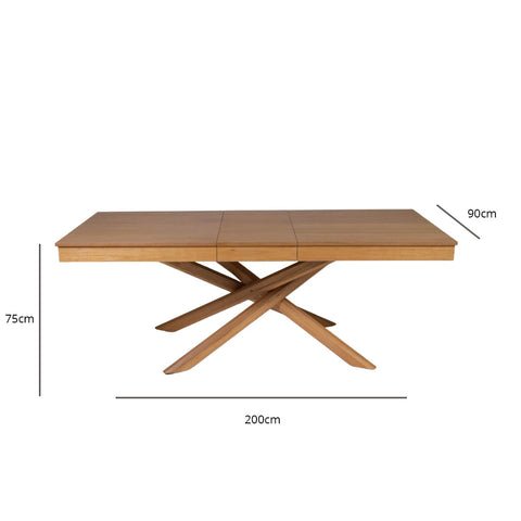 Amelia Oak Extendable Dining Table Set - 6 Seater - Ella Oak Armchairs 2 Oak Extendable Dining Table