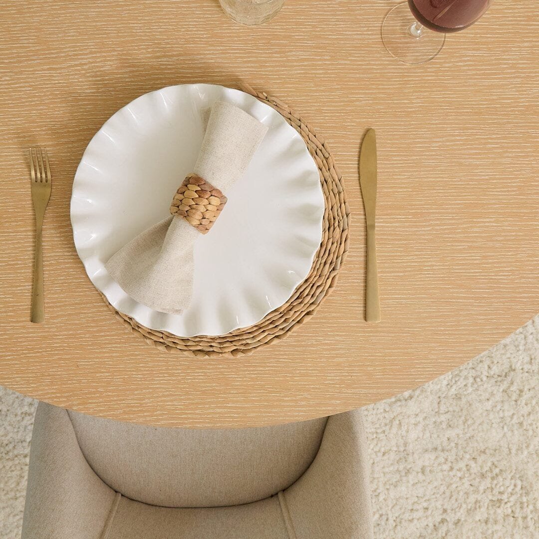 Amelia Whitewash Oval Extending Dining Table Set - 4 Seater - Freya Sand Dining Chairs - Whitewash Oak Legs - Image 8
