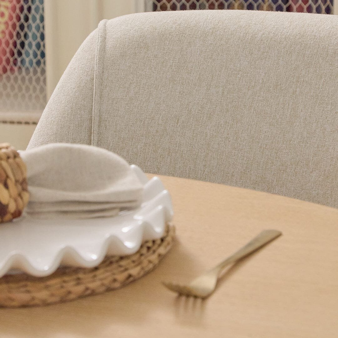 Amelia Whitewash Oval Extending Dining Table Set - 6 Seater - Freya Sand Dining Chairs - Whitewash Oak Legs - Image 11