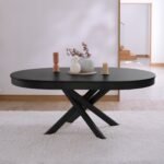 Amelia Black Oak Oval Extending Dining Table Set - 4 Seater - Ella Black Oak Carver Chairs - Image 3