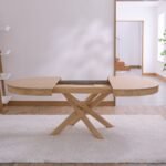 Amelia Extendable Whitewash Oval Dining Table Set  - 6 Seater - Tilly Natural String Dining Chairs - Whitewash Oak Legs - Image 5