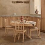 Amelia Extendable Whitewash Oval Dining Table Set  - 6 Seater - Tilly Natural String Dining Chairs - Whitewash Oak Legs - Image 2
