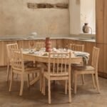 Amelia Extendable Whitewash Oval Dining Table Set  - 6 Seater - Tilly Natural String Dining Chairs - Whitewash Oak Legs