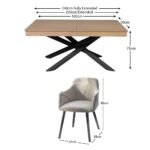 Amelia Whitewash Extendable Dining Table Set - 6 Seater - Freya Sand Carver Chairs - Black Legs - Image 8