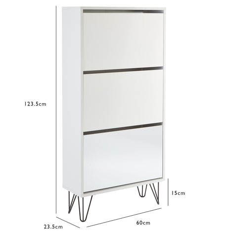 Outlet – Anderson shoe cabinet - 3 door - white 1 Anderson shoe cabinet - white - Laura James