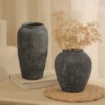 Anze 30cm Terracotta Vase - Rustic Black - Image 2