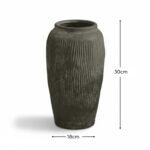 Anze 30cm Terracotta Vase - Rustic Black - Image 8