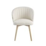 Arabella Light Beige Boucle Dining Chair - Set of 2 - Whitewash Oak Legs - Image 7