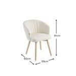 Arabella Light Beige Boucle Dining Chair - Set of 2 - Whitewash Oak Legs - Image 9