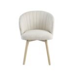 Arabella Natural Beige Dining Chair - Set of 2 - Whitewash Oak Legs - Image 6