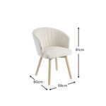 Arabella Natural Beige Dining Chair - Set of 2 - Whitewash Oak Legs - Image 8