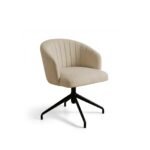 Arabella Office Swivel Chair - Natural Beige with Black Legs - Image 7