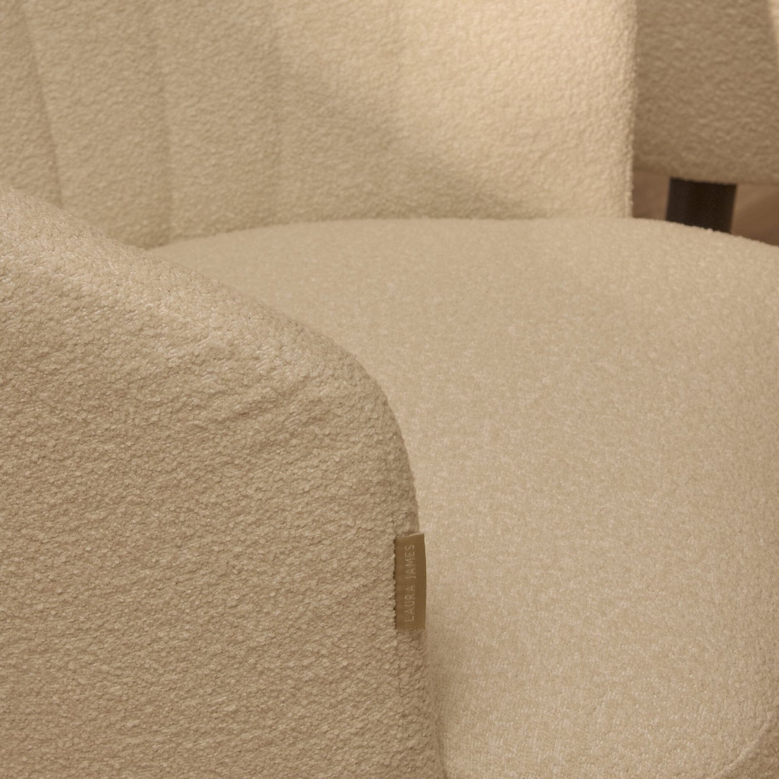 Arabella Office Swivel Chair - Natural Beige with Black Legs - Image 3